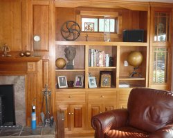 Built-in Bookcase/Wall in Cherry - detail