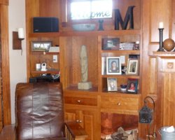 Built-in Bookcase/Wall in Cherry - detail