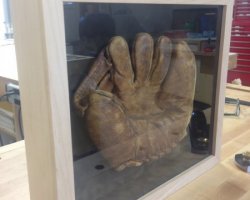Custom shadow box framed baseball glove